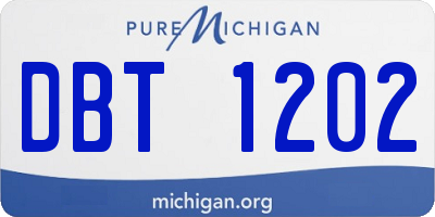 MI license plate DBT1202