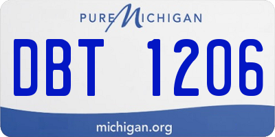 MI license plate DBT1206