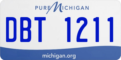 MI license plate DBT1211