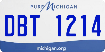 MI license plate DBT1214