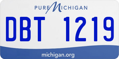 MI license plate DBT1219