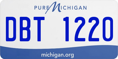 MI license plate DBT1220