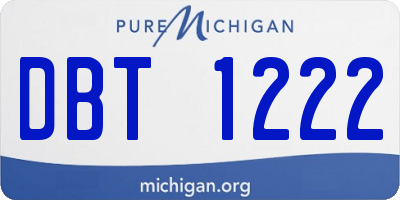 MI license plate DBT1222