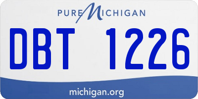 MI license plate DBT1226