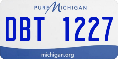 MI license plate DBT1227
