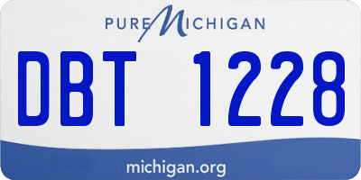 MI license plate DBT1228