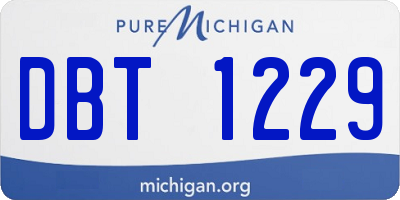 MI license plate DBT1229