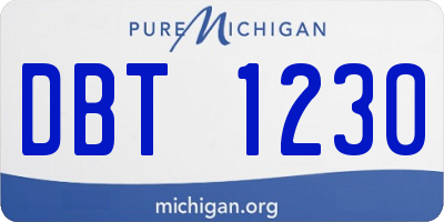 MI license plate DBT1230