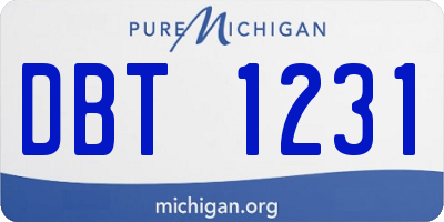 MI license plate DBT1231
