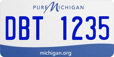 MI license plate DBT1235