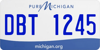 MI license plate DBT1245