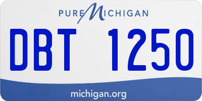 MI license plate DBT1250
