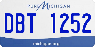 MI license plate DBT1252