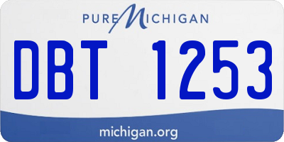 MI license plate DBT1253