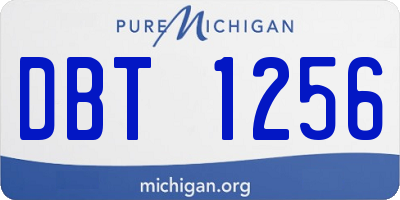 MI license plate DBT1256