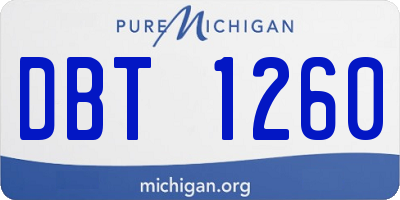MI license plate DBT1260