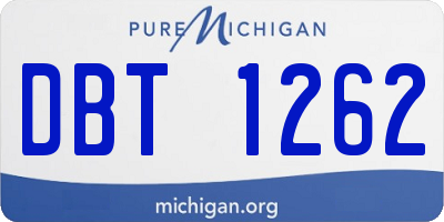MI license plate DBT1262