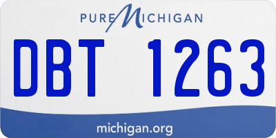 MI license plate DBT1263
