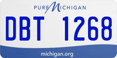MI license plate DBT1268