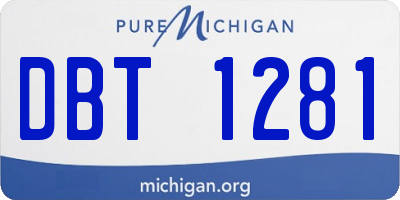 MI license plate DBT1281