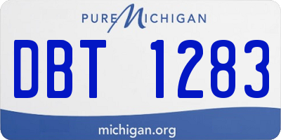 MI license plate DBT1283