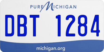 MI license plate DBT1284