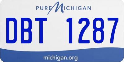 MI license plate DBT1287