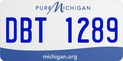 MI license plate DBT1289