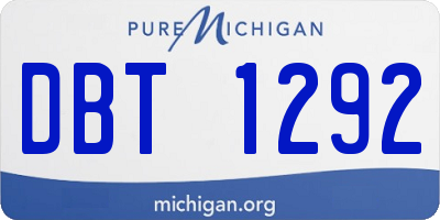 MI license plate DBT1292