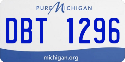 MI license plate DBT1296