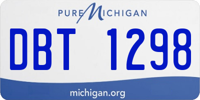 MI license plate DBT1298