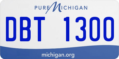 MI license plate DBT1300