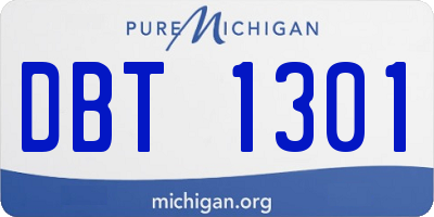 MI license plate DBT1301