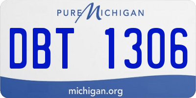 MI license plate DBT1306