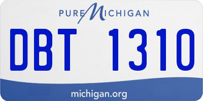 MI license plate DBT1310