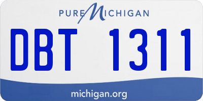 MI license plate DBT1311