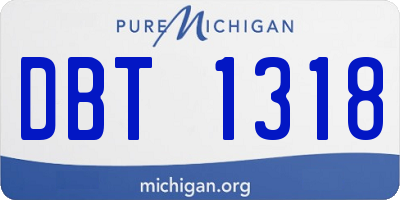 MI license plate DBT1318