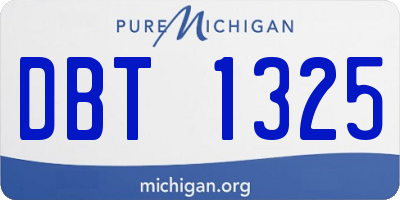 MI license plate DBT1325