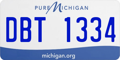 MI license plate DBT1334