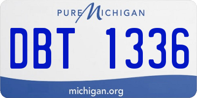 MI license plate DBT1336