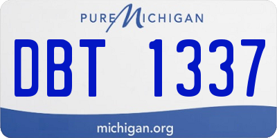MI license plate DBT1337