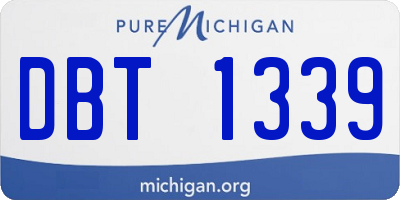 MI license plate DBT1339