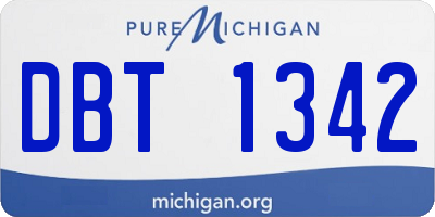 MI license plate DBT1342