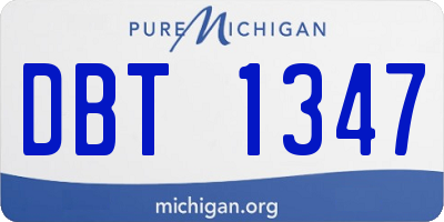 MI license plate DBT1347