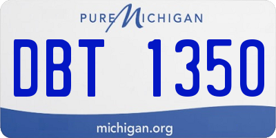 MI license plate DBT1350