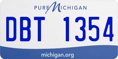 MI license plate DBT1354