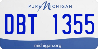 MI license plate DBT1355