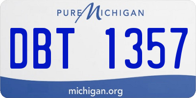 MI license plate DBT1357