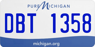 MI license plate DBT1358