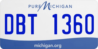 MI license plate DBT1360